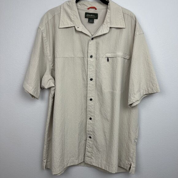 Eddie Bauer Other - Eddie Bauer Shirt Mens Short Sleeve Button Fishing Hiking Zipper Pocket Large